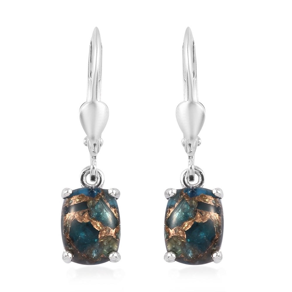 Matrix Neon Apatite Earrings in Sterling Silver